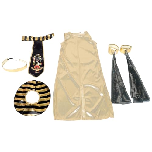 Warmhm Kinderkostüm Ägyptische Pharaonin Weiches Atmungsaktives Material Langlebige Farben Komfortabel für Langes Tragen Rollenspiel Outfit für Mädchen Kinderfest und Theateraufführungen von Warmhm