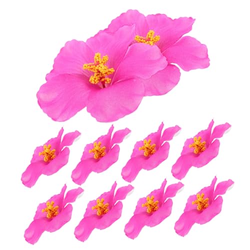 Warmhm Künstliche Hibiskusblüten 10 Stück Künstliche Hibiskusblüten Kunstblumen Tropische Blumen Hibiskusblüten Party Blumendekoration Simulation Blumenarrangements Rosy Eva von Warmhm