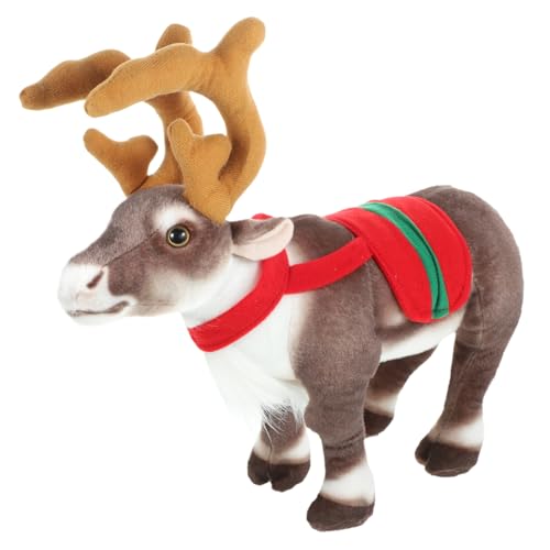 Warmhm Kuscheltier Weihnachts Rentier Plüschfigur Süßes Deko für Weihnachtszeit für Tisch und Kaminverzierung und Ansprechend für Gäste von Warmhm