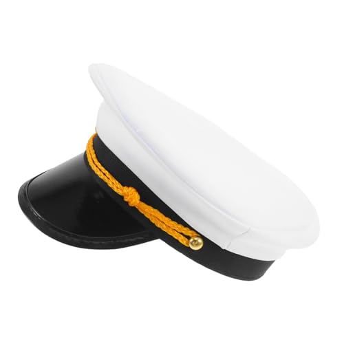 Warmhm Leichte Kapitänsmütze Nautical Party Dress Up Stilvoller Matrosenhut für Strandhochzeiten Halloween Kostüm Vielseitiges Accessoire für Cosplay und Themenpartys von Warmhm