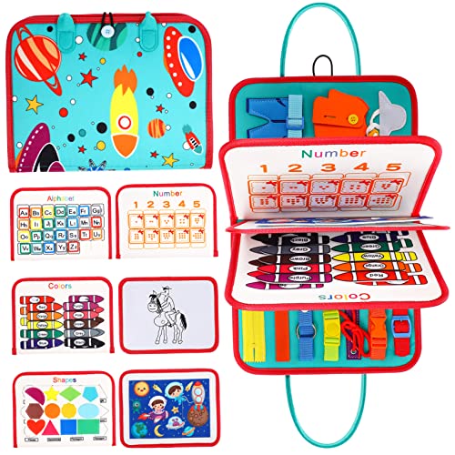 Warmhm Lernboardspielzeug Montessori Praktisches Leben Fislern -lernboard -Busy Board Kleinkind Montessori Busy Board Kleinkind Beschäftigt Brett Montessori Lernspielzeug von Warmhm