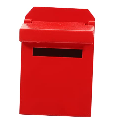 Warmhm Letterbox-Modell für kinderspielzeug Pädagogisches kindergeschenke Miniatures Mini-Briefkasten-Ornament winzige Briefkastendekoration hölzern rot von Warmhm