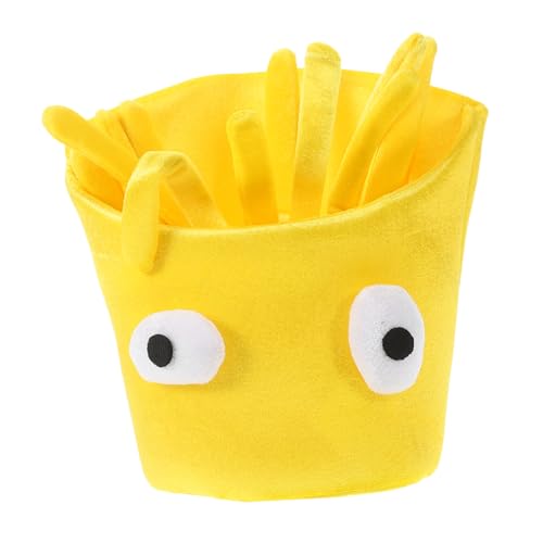 Warmhm Lustige Kartoffelmütze Kostüm Gelbe Mütze Froschmaske Hamburger-kostüm Für Verrückte Hüte Für Heizkissen Stofftier Truthahnhut Pommes-frites-hut Samt Yellow von Warmhm