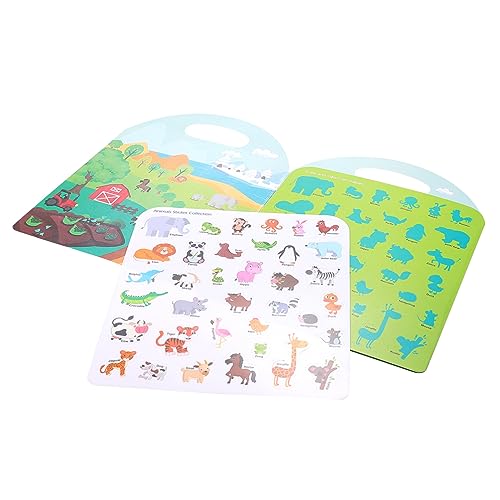 Warmhm Lustiges Stickerbuch für Kleinkinder Kreatives Lernspielzeug Kognitiven Fähigkeiten Reisen und Frühe Bildung Tiermotive von Warmhm