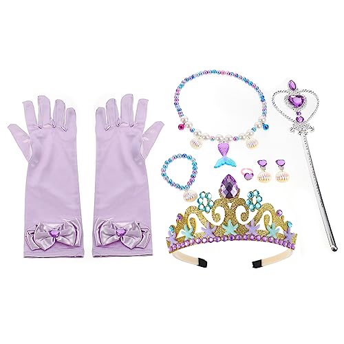 Warmhm Mädchen Meerjungfrau Schmuckset Mit Halskette Armband Und Ohrringen Zubehör Für Meerjungfrau Themenpartys Und Rollenspiele Perfektes Für Kleine Prinzessinnen von Warmhm