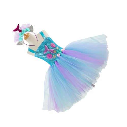 Warmhm Mädchen Tüllrock Meerjungfrau Kleid Jahre Polyester Prinzessin Kostüm für Party Geburtstag Süßes Rüschen Kleid mit Haarschmuck Warmhm Mädchen Tüllrock Meerjungfrau Kleid Jahre Polyester Prinzessin Kostüm für Party Geburtstag Süßes Rüschen Kleid mit Haarschmuck von Warmhm