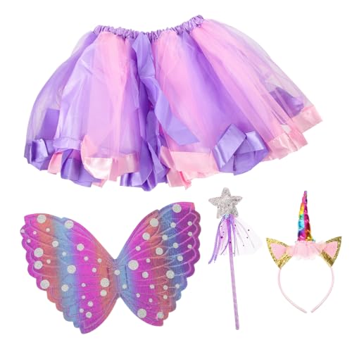 Warmhm Mädchenkostüm mit regenbogenfarbenem Tüllrock Einhorn Haarreif und Zauberstab leichtes Cosplay für Kindergeburtstag Fasching Bühnenauftritt und Partyspaß Warmhm Mädchenkostüm mit regenbogenfarbenem Tüllrock Einhorn Haarreif und Zauberstab leichtes Cosplay für Kindergeburtstag Fasching Bühnenauftritt und Partyspaß von Warmhm