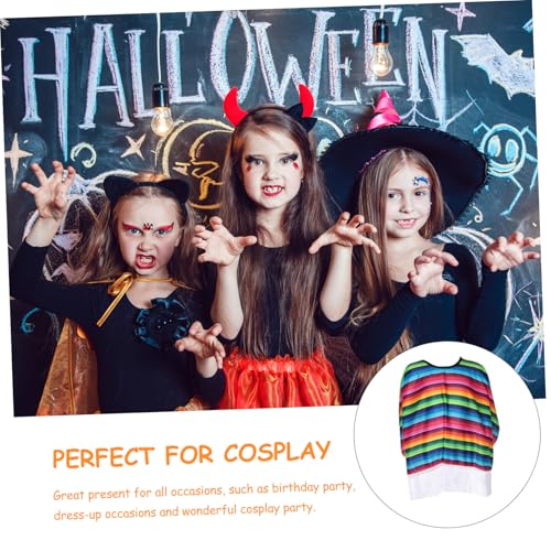 Warmhm Mexikanischer Kostüm Umhang Leichtes Halloween Cape Komfortabel Robustes Material Vielseitig Verkleidung für Jungen und Mädchen Pretend Play von Warmhm