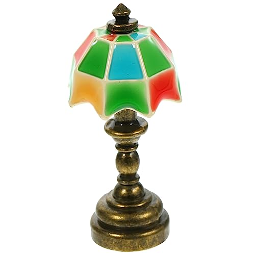 Warmhm Mikro-landschaftsmöbel Puppenhausbeleuchtung Mini House Accessory Puppenhaus Schreibtischlampe Figur Puppenhaus-versorgung Puppenhaus Stehleuchte Klein Led Colorful Legierung von Warmhm