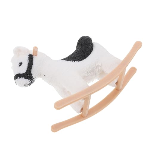 Warmhm Mikrotrojaner Puppenhaus Schaukelpferd Stuhl Miniatur-schaukelpferd Mini-puppenhauszubehör Schaukelpferd Aus Holz Puppenstuhl Für Babys Mini-Stuhl- Pla von Warmhm