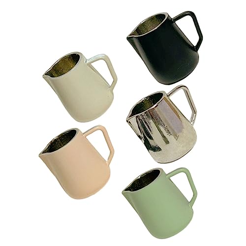 Warmhm Miniatur Latte Art Krüge 5 Stück Mini Krug Tassen Aufschäumkrüge Mini Kaffeetasse Spielzeug von Warmhm