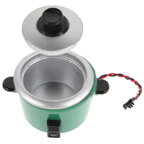 Warmhm Mini -Reiskocher kinderküche zubehör Rollenspiel Puppenhaus Spielset Kochgeschirr Kinderküche Kochgeschirr Simulation Reiskocher Miniatur-Zubehör Legierung Green von Warmhm
