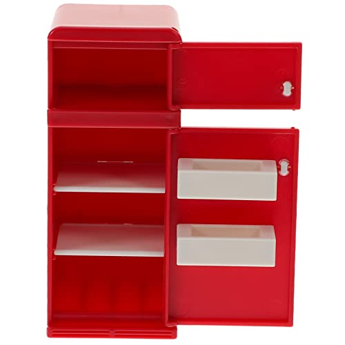 Warmhm Mini-Schlafzimmer-Accessoires Puppenhaus-miniaturen Fotografie-Modell-kühlschrank Miniatur-Dinge Miniaturkühlschrank Küchenminiaturen Miniaturmöbel Und Accessoires Rot Plastik von Warmhm