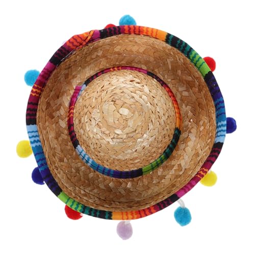Warmhm Mini Sombrero Hut Stirnbänder Handgefertigte Mexikanische Strohhüte mit Ballfransen für Fiesta Karneval und Geburtstagsfeiern Einzigartige Partydekorationen für Mexikanische von Warmhm