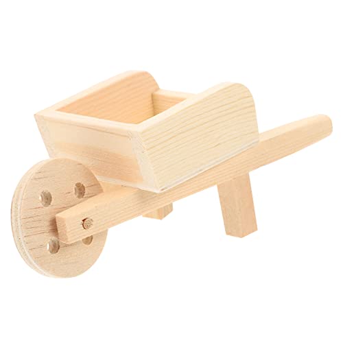 Warmhm Mini-Wagen Blumentopf in Wagenform Schubkarren-Modelle Mini-gartenwagen-Modelle Simulation Barrow-Modell Warenkorb Miniaturwagenmodelle Kleines Wagenmodell Einkaufswagen Holz von Warmhm