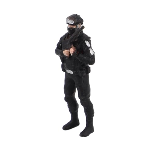 Warmhm Miniatur- -Modell Polizeimodell Zubehör Polizeimann Statue Miniaturen mit Harzdekor Modellbau Spielzeugpolizist kleine Figuren aus Kunstharz Minifiguren aus Kunstharz von Warmhm