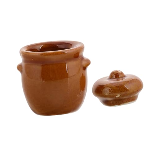 Warmhm Miniatur-Spielzeugglas Retro Vintage Miniaturspielzeug küche Minature Dinge Mini-Puppenhauszubehör Kimchi -Behälter Keramik von Warmhm
