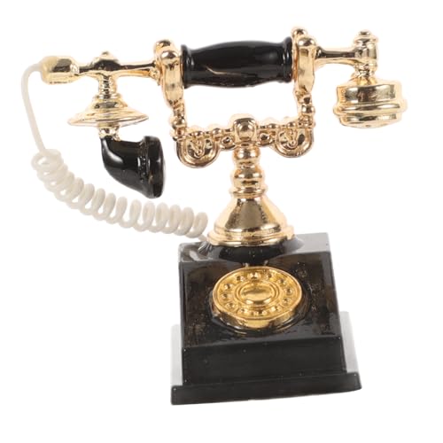 Warmhm Retro-mini-Telefon Für Puppenhaus- 112 Miniatur-Vintage-telefonmodell Schreibtisch-Dekoration Telefon-Spielzeug von Warmhm