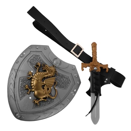 Warmhm Mittelalterliches Ritterkostüm Zubehör mit Historischem Schild Piratenschwert und Gürtel für Wikinger Renaissance Cosplay Halloween Party Warmhm Mittelalterliches Ritterkostüm Zubehör mit Historischem Schild Piratenschwert und Gürtel für Wikinger Renaissance Cosplay Halloween Party von Warmhm