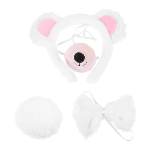 Warmhm Niedliches Bärenohren Haarreif Set mit Plüsch Bowtie und Weiches Langlebiges Tierkostüm Zubehör für Mädchen Cosplay Party Halloween Vielseitiges Rollenspiel Accessoire von Warmhm