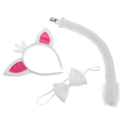 Warmhm Niedliches Fuchs Stirnband und Set mit Schleife Weiches Kopfschmuck für Halloween Cosplay und Bühnenauftritte Bequemes Tierhaarreif Kostüm für Erwachsene von Warmhm