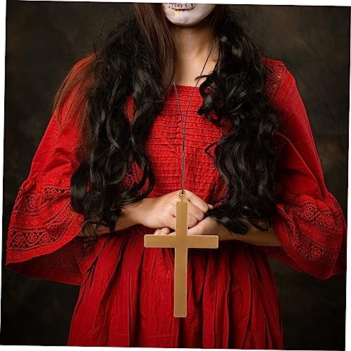 Warmhm Nonnenkostüm Teiliges Set mit Hohen Kniestrümpfen und Handschuhen Kreuz Halskette als Faschingskostüm Zubehör für Damen Bequemes Cosplay Party Outfit für Karneval von Warmhm