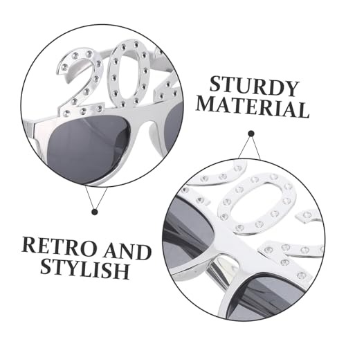 Warmhm Partybrille mit Funkelnden Zahlen Lustige Kostümbrille für Abschluss und Silvesterfeiern Kunststoffrahmen Festliche Sonnenbrille als Fotoaccessoire und Partygag von Warmhm