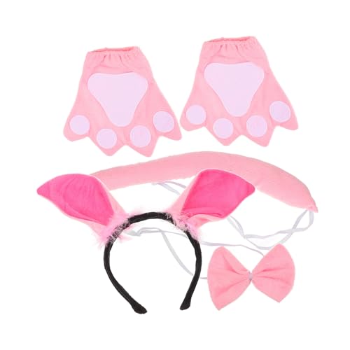 Warmhm Pig Cosplay Kostüm Schweineohren Haarreif mit Schleife Schweineschwanz und Handschuhe Weiches Stoffmaterial Angenehm und Langlebig für Karneval Halloween und Rollenspiele Warmhm Pig Cosplay Kostüm Schweineohren Haarreif mit Schleife Schweineschwanz und Handschuhe Weiches Stoffmaterial Angenehm und Langlebig für Karneval Halloween und Rollenspiele von Warmhm