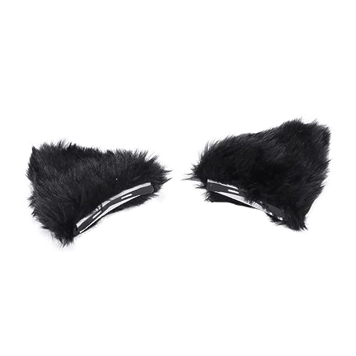 Warmhm Plüsch Katzenohren Haarclip Fluffy Tierohren Haarschmuck für Kostümpartys Halloween Cosplay zu Tragen Niedlicher Look für Mädchen und Frauen von Warmhm