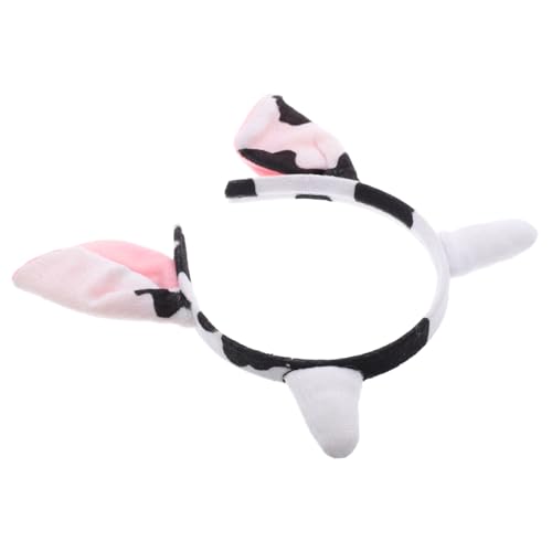 Warmhm Plüsch Kuh Ohren Haarband Weiches und Erwachsene Kostüm Zubehör Bequemes Animal Cosplay Stirnband Sicheres Material Niedlich für Party und Verkleidung von Warmhm
