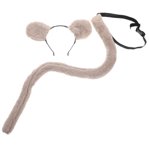 Warmhm Plüsch Mäuseohren Stirnband mit Elastischem Band und Realistischer Süßes Tierkostüm für Frauen und Verstellbar für Cosplay Halloween Partys und Dress up Events von Warmhm