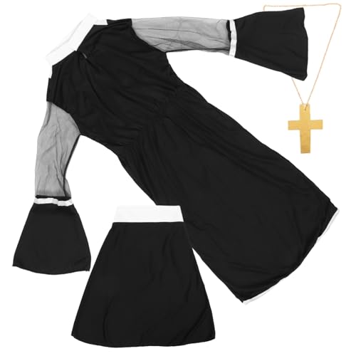 Warmhm Plus Nonnenkostüm Damen Halloween Kostüm Cosplay Party Verkleidung Leicht Tragbar Elegant für Fasching Maskerade Bühnenauftritt Warmhm Plus Nonnenkostüm Damen Halloween Kostüm Cosplay Party Verkleidung Leicht Tragbar Elegant für Fasching Maskerade Bühnenauftritt von Warmhm