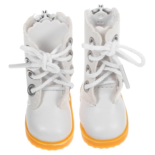 Warmhm Puppe Hohe Stiefel Schuhe Für Puppen Zubehör Für Das Puppenhaus Kinderschuh-Organizer Puppenstiefel Puppe Kleiner Finger Bjd Puppenschuhe Zubehör Für Babypuppen Yeah Stoff Weiß von Warmhm