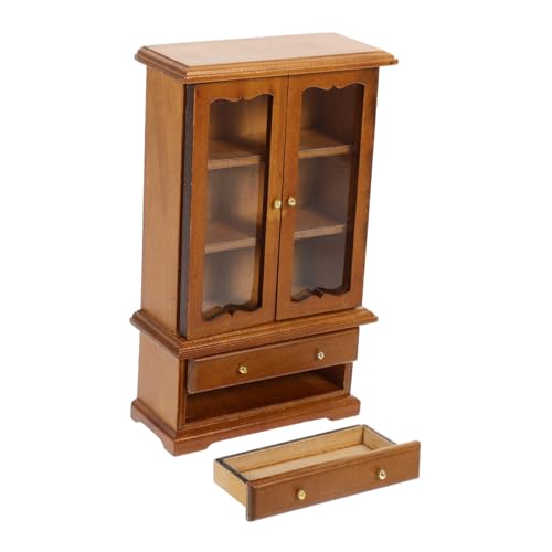 Warmhm Puppenhaus Bücherregal Miniatur-Hausmöbel Dollhouse Decor Zubehör für Puppenhäuser mach es mini Mini-Bücherregal- Miniatur-Schrankverzierung hölzern Brown von Warmhm