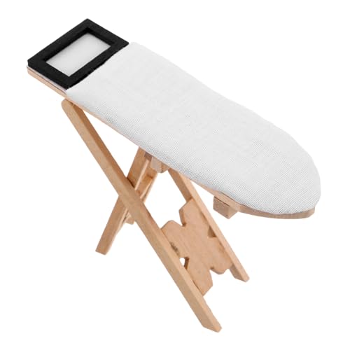 Warmhm Puppenhaus Bügeltisch Babypuppe Mini Bügeltisch Requisite Miniatur Bügelbrett Modell Bügelbrett Dekoration Puppen Bügelbretter Bügeltisch Foto Requisite Beige Holz von Warmhm