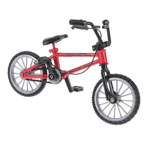 Warmhm Puppenhaus Fahrrad Mini-fahrradspielzeug Winzig Fahrradverzierung Miniatur Simulation Szene Zubehör Für Das Puppenhaus Dekoration Mini -Fahrrad Foto -Requisiten Rot Legierung von Warmhm
