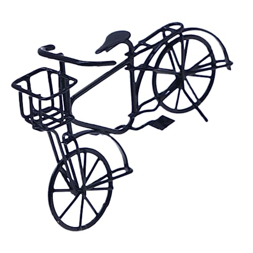 Warmhm Puppenhaus Fahrrad Simuliertes Fahrradmodell Mini-Fahrrad Miniatur-fahrradornament Fahrradmodellstatue Fahrradmodell Für Den Schreibtisch Fahrradspielzeug Für Black Metall von Warmhm