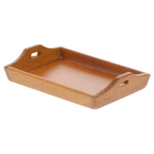 Warmhm Puppenhaus Küchentablett Puppenhausmöbel Mini Lebensmittelspielzeug Servierutensilien Mini Hauszubehör Rollenspielspielzeug Mini Geschirrmodell Kleines Tellermodell Mini von Warmhm