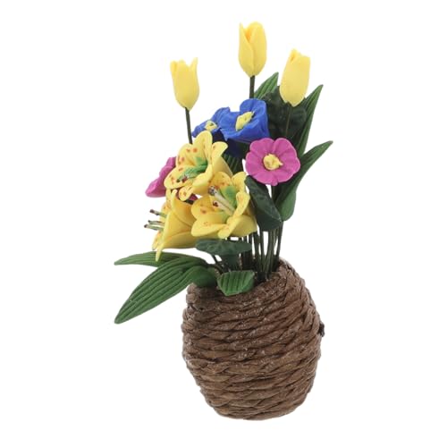 Warmhm Puppenhaus Topfpflanze Wohndeko Pflanzen Miniatur Bonsai Miniatur Blumen Puppenhaus Pflanzendeko Winziger Bonsai Winzige Wohnaccessoires Miniatur Pflanzentöpfe Künstliches Bonsai von Warmhm