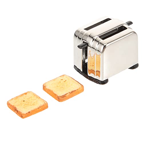 Warmhm Puppenhaus-brotbackmaschine Mini- -kit Mini-spielzeughaus-zubehör Mini-brotbackmaschine Mini-Toaster Spielzeughaus Zubehör Toasterspielzeug Für Metall von Warmhm
