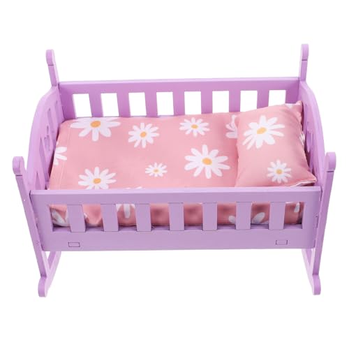 Warmhm Puppenhausbett Babypuppenbett Puppenhausbett Puppenhausminiaturen Mini Hausbett Babypuppenbett Puppenhauszubehör Und Möbel Babybett Mini Puppenhausmöbel Aus Holz von Warmhm