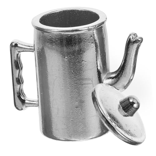 Warmhm Puppenhausmöbel aus Porzellan mit Teesieb Teekannen small Kitchen appliances bastelzeug Miniatur-Wassertopf-Requisite Küchenzubehör vortäuschen Metall Silver von Warmhm