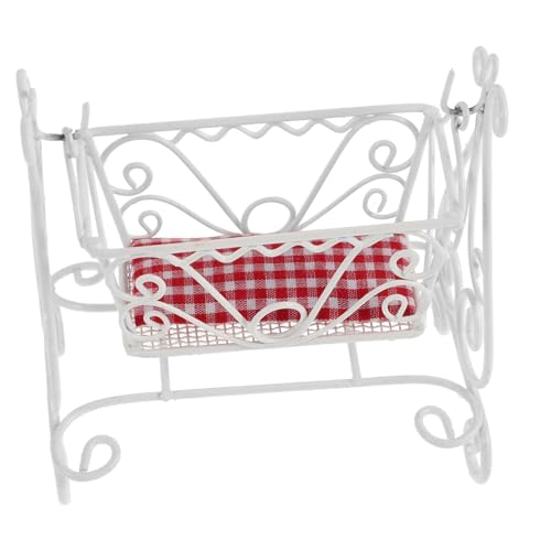 Warmhm Puppenhausmöbel puppenbett babybett Puppenhaus Szenerie für Puppenhaus Miniaturmöbel für Puppenhaus Babybettspielzeug DIY-Puppenhaus-Bausatz Legierung von Warmhm