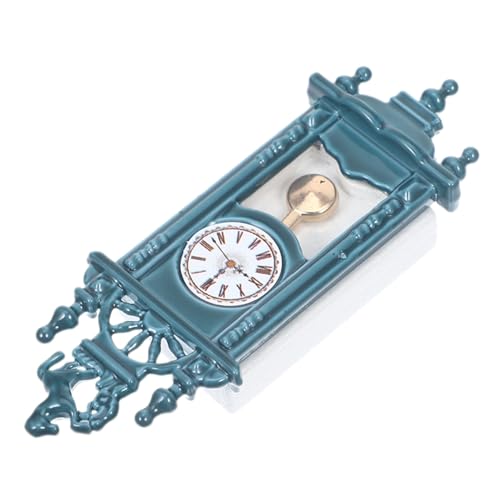 Warmhm Puppenhausuhr-anhänger Modern Mini Puppenhauspuppen Babypuppe Klein Dekorationen Party Puppenstubenmöbel Vintage-pendeluhr- Uhr Figur Pendeluhr Dekoration Blue Zinklegierung von Warmhm
