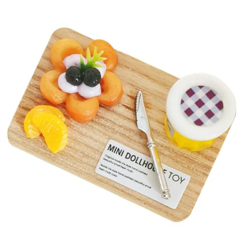 Warmhm Puppenhaus-miniaturen Spielzeug-Lebensmittel – Miniatur-schneidebrett & Dessert-Spielzeug von Warmhm