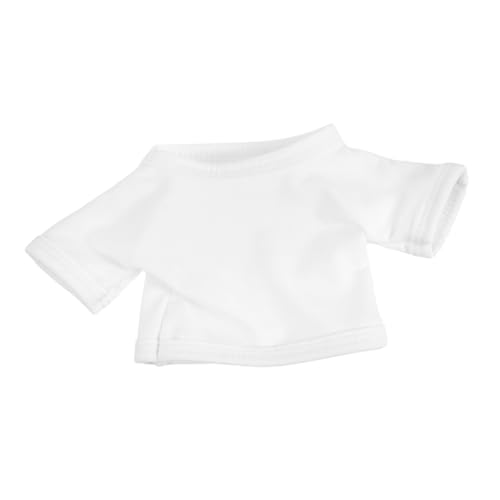 Warmhm Puppenkleidung Plüsch Mini Bären-T-Shirt Stoffbär-Grundkleidung Kleidung für Stofftiere kompakte T-Shirt-Kleidung Stofftierkleidung Bezauberndes T-Shirt- Stofftier-Shirt Weiß von Warmhm