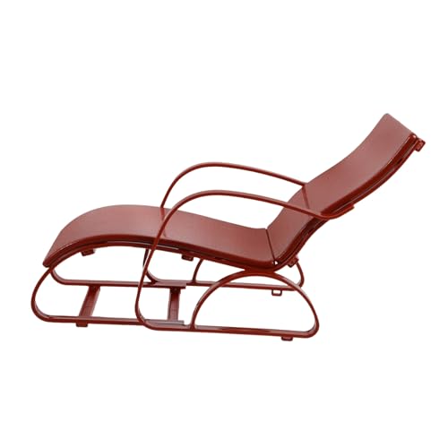 Warmhm Puppenstrandkorb Gefälschtes Strandkorbmodell Mini-strandkorb-Modell Simuliertes Strandkorbmodell Puppenstuhlmodell Mini-möbeldekor Puppenliegestuhl Brown Plastik von Warmhm