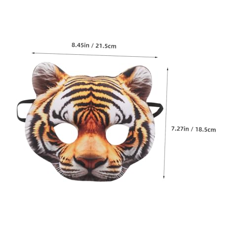 Warmhm Realistische Tiger Halbmaske aus Leichtem EVA mit Elastischem Band Atmungsaktive Tiermaske für Fasching Halloween Karneval Kostümfestivals und Cosplay Erwachsene von Warmhm