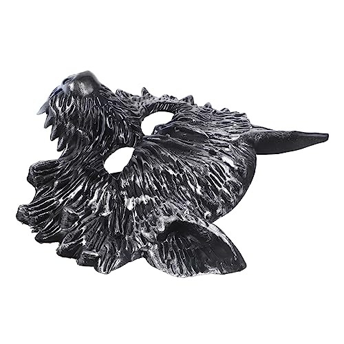 Warmhm Realistische Wolf Kopfmaske Silber Verarbeitung Atmungsaktiv Halloween Cosplay Tiermaske für Karneval Kostümbälle Maskenbälle Partys und Festivals von Warmhm