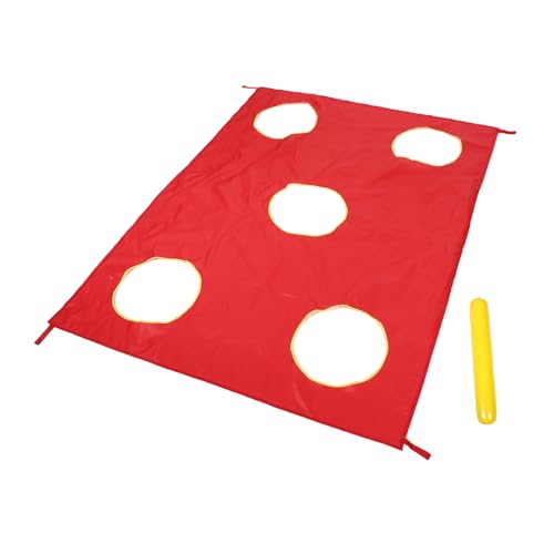 Warmhm -Regenbogenschirm Outdoor Spielplatz Regenbogen- Regenbogen Fallschirm Trampolin Fallschirm Fallschirmspringer für Stoff rot von Warmhm
